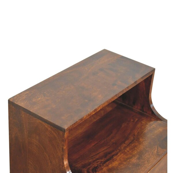 Wyld Haus Cortona Antique Mango Wood Raised Back Bedside Table