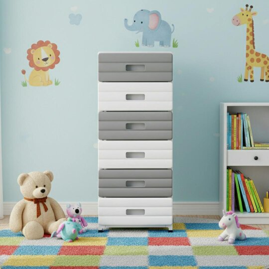 Havendro 5/6 Drawer Plastic Storage Organizer, for Clothes Books Bedroom, Easy Assemble