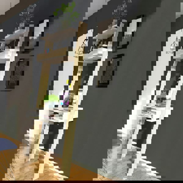 Furniture To Go Oslo Leaning Desk in White and Oak