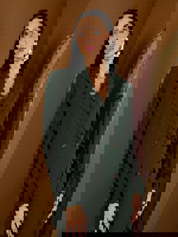 GWD Winter Taylor Green Velvet Trim Jacket