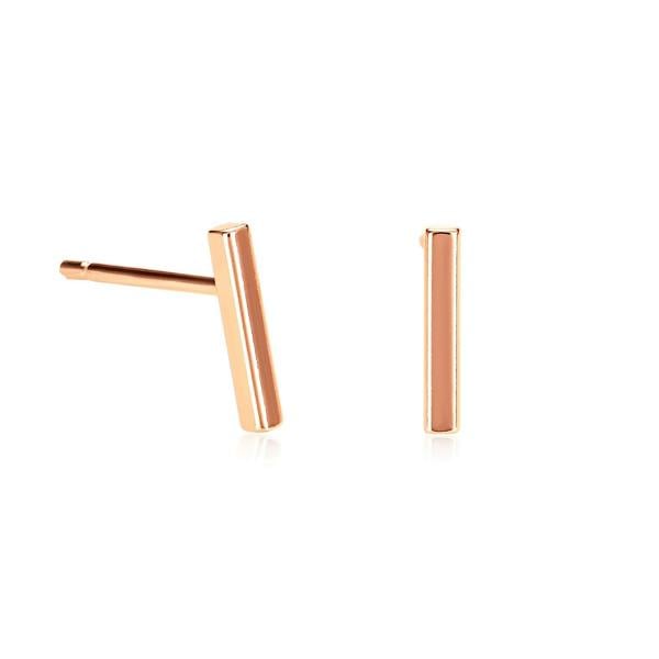namana Dainty Rose Gold Bar Stud Earrings for Women