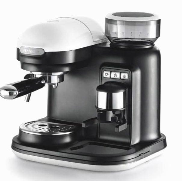 Ariete Moderna Espresso Coffee Machine with Integrated Grinder 1080W Black White