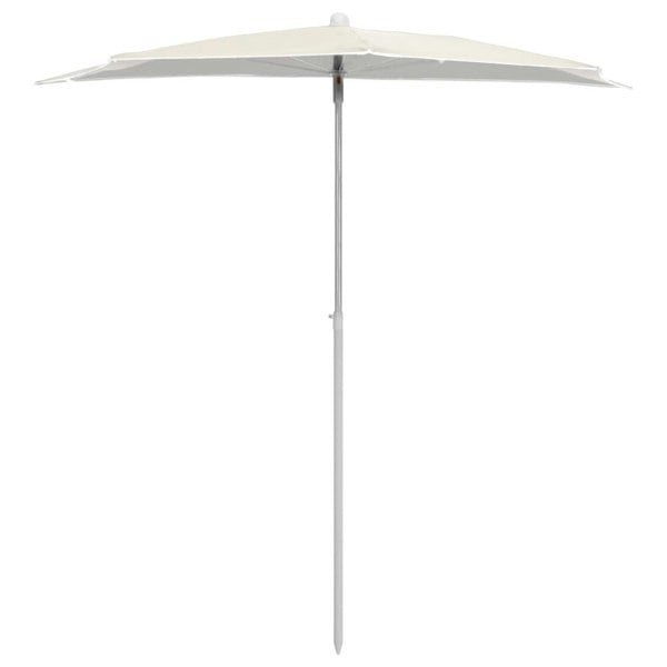 Berkfield Garden Half Parasol with Pole 180x90 cm Sand