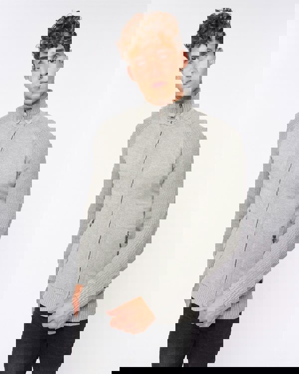 Crosshatch Birchin Zip Thru Knit Grey