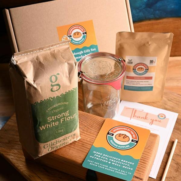 Sourdough Starter Kit with Jar & Gilchester's Unbleached Organic Flour