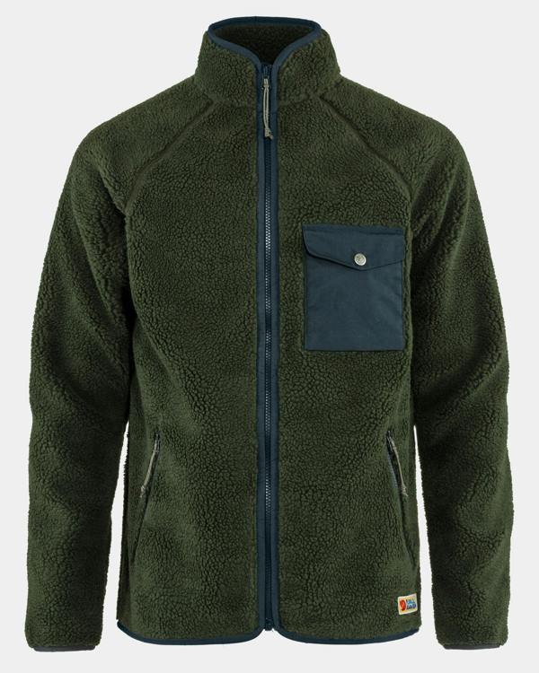 Fjallraven Vardag Pile Mens Fleece - Deep Forest 662 | CHO | Designer Mens Light Jackets