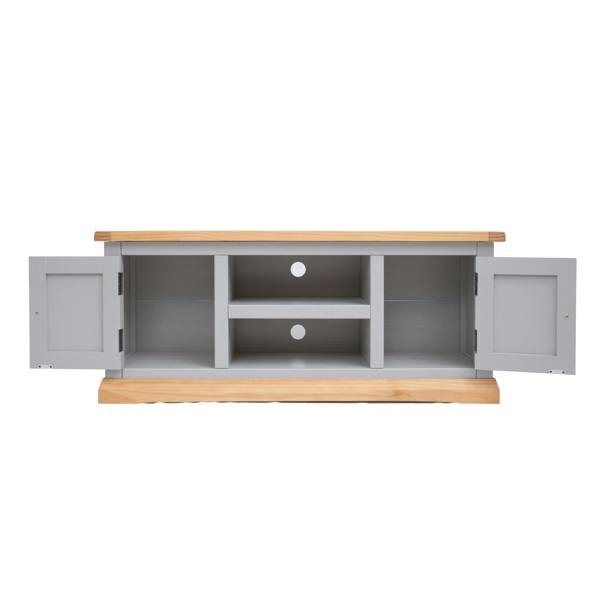 Cabinet Bits Bomporto Light Grey 2 Door TV Cabinet Brass Knob