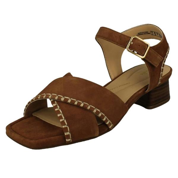 Clarks Ladies Clarks Square Toe Sandals Serina 35 Cross
