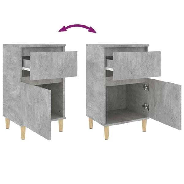 Berkfield Bedside Cabinet Concrete Grey 40x35x70 cm