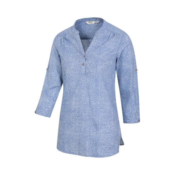 Mountain Warehouse Womens/Ladies Petra All-Over Print 3/4 Sleeve Shirt - Corn Blue - 