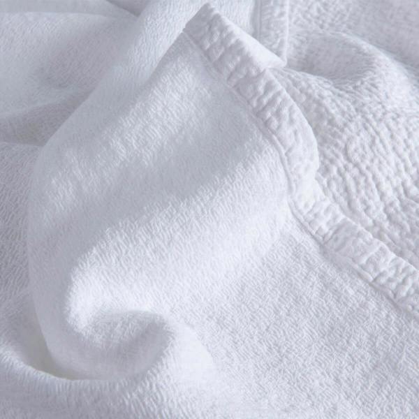 White Textured Matelasse Cotton Bedspread detail view | Soak and Sleep