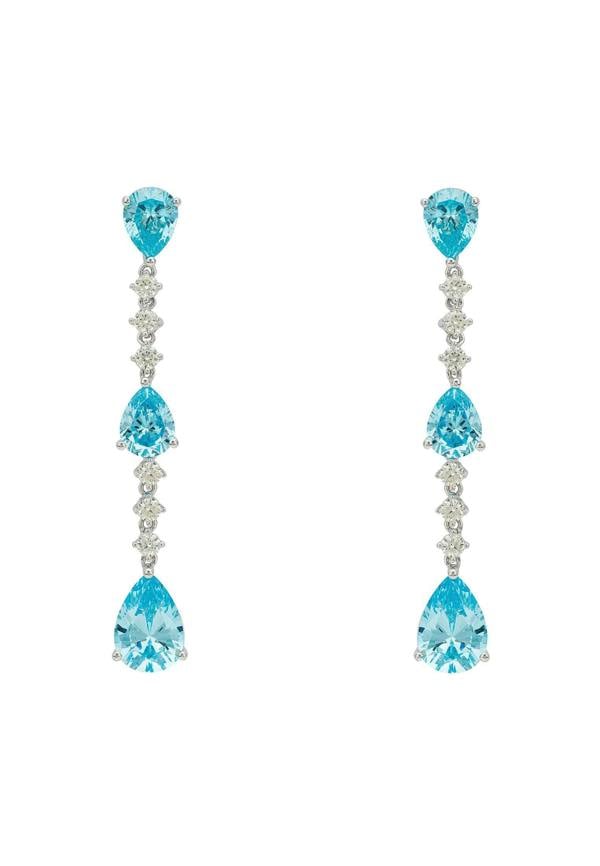 Latelita Elizabeth Drop Earrings Blue Topaz Silver
