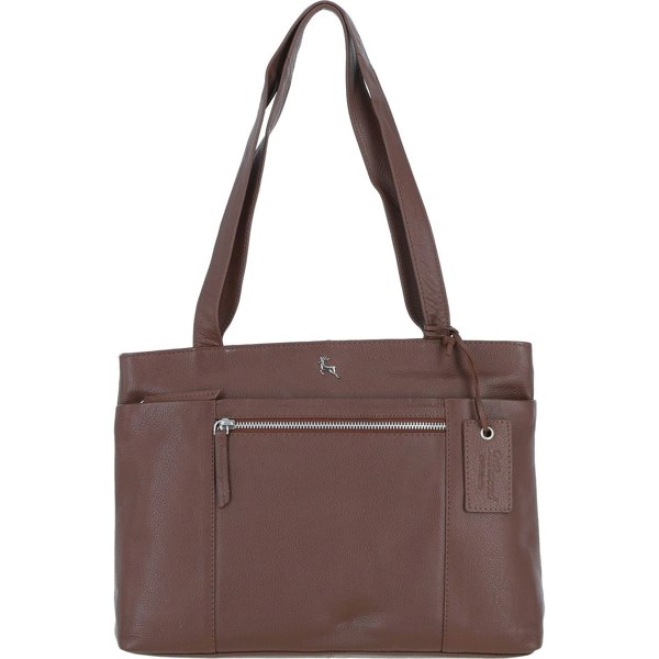 'Newport' Real Leather Multi-Pocket Shoulder Bag: newport
