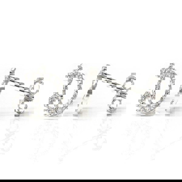 Say It With Luxe CZ Initial Earrings - Sterling Silver