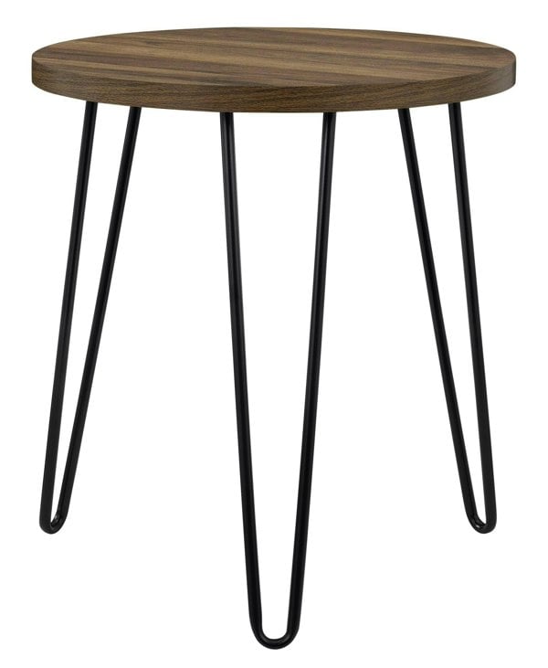 Dorel Home Owen Retro Round End Table Walnut
