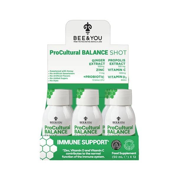 Bee and You Propolis Immune Shot - Probiotic, 50 ml x 12