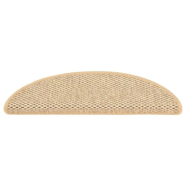 Berkfield Stair Mats Self-adhesive Sisal-Look 15 pcs 56x17x3 cm Light Beige