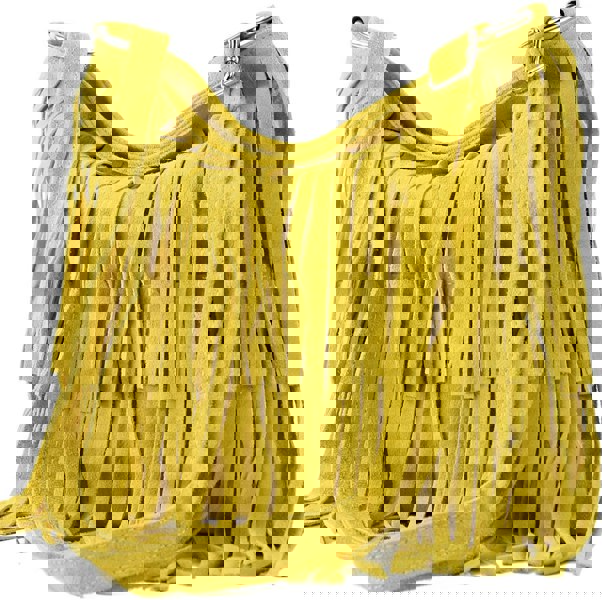 Kitise Italian Real Suede Leather Fringed Shoulder - Cross body Handbag