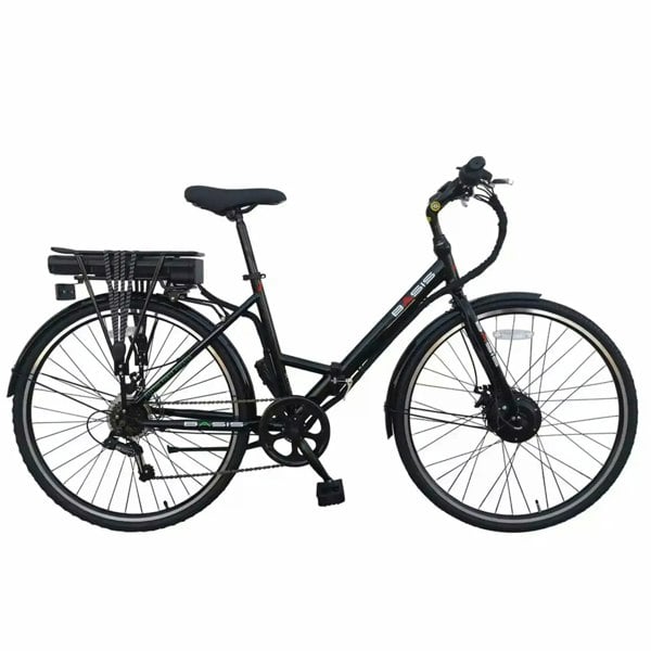 Basis Hybrid Full Size Folding Electric Bike 700c Wheel Black/Red 9.6Ah