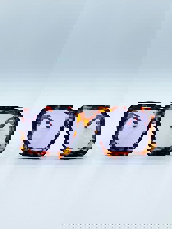 SVNX Oversized Square Frame in Brown Tortoiseshell with Purple Lenses