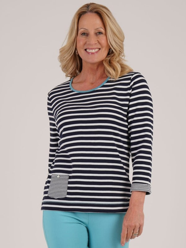 TIGI-Wear Stripe Top With Pocket