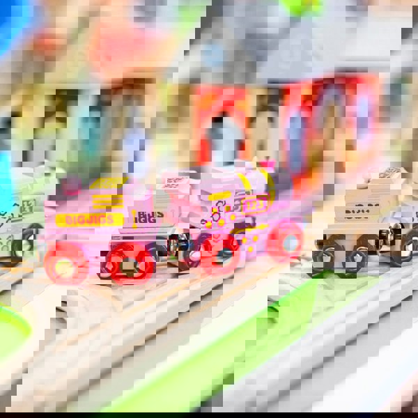 Bigjigs Rail Pink 123 Engine