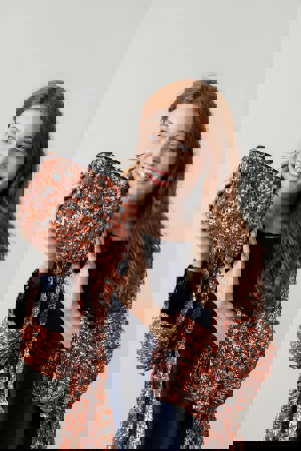 Lily & Me Connie Print Cosmetics Bag Ginger