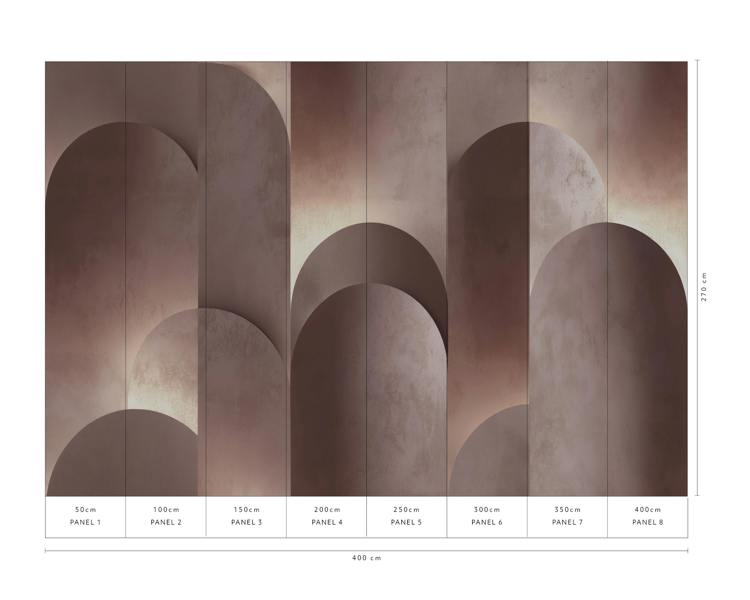Elle Decoration By Erismann Silent Arches  - Digital wallpaper in Burgundy