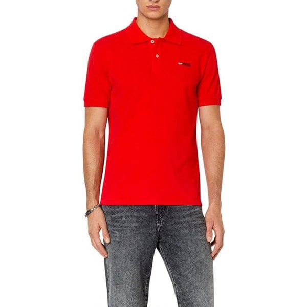 Diesel T-Smith-Div-New D Logo Racing Polo Shirt - Red