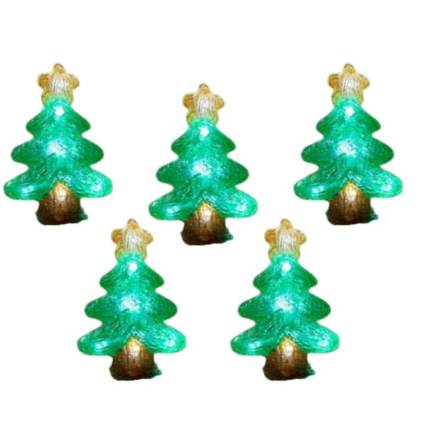 Samuel Alexander 12cm Set of 5 Battery Operated Light up Christmas Tree Ornaments with 50 Cool White LEDs