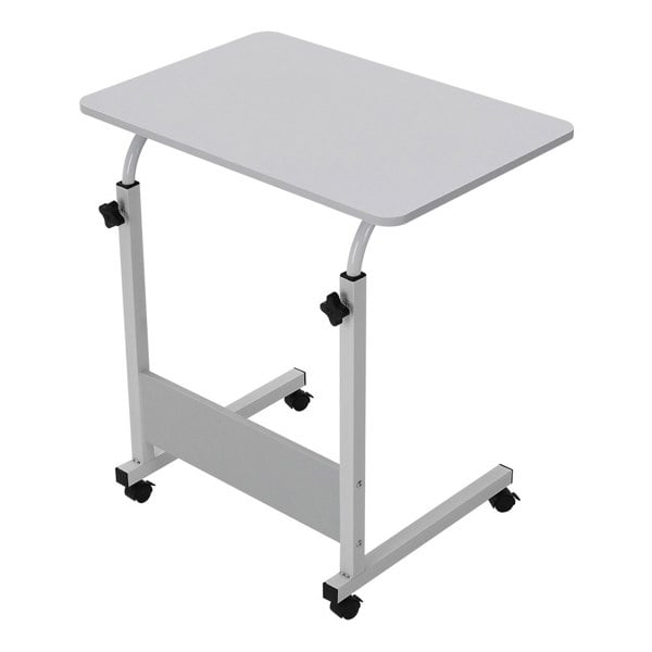Living and Home Height Adjustable Mobile Table Overbed Desk with Wheels