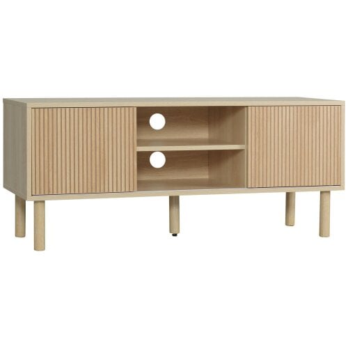 Wyld Haus Rodo Wooden Oak Effect TV Storage Unit With Sliding Door Design