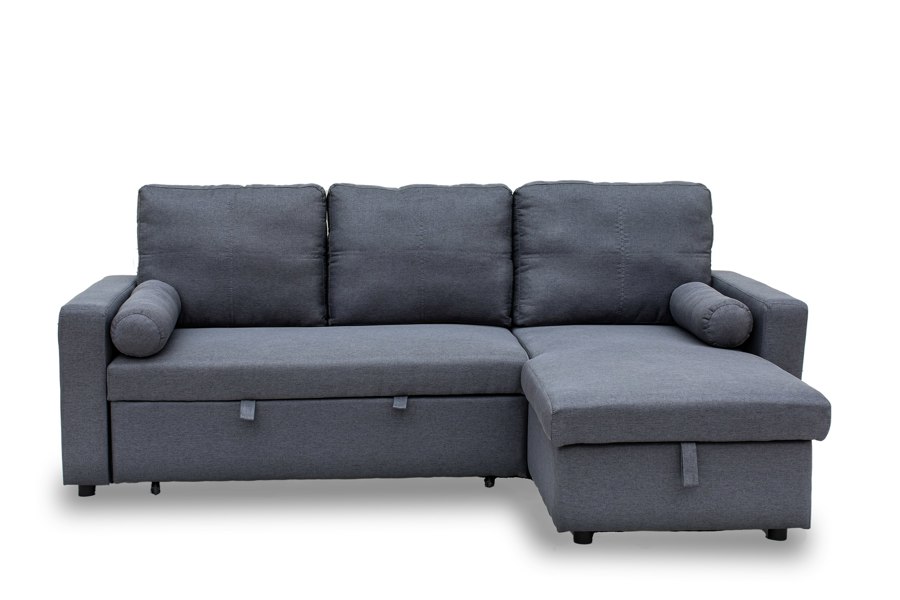 Indoor Living Manhattan Grey 3 Seat Corner Sofa Bed Set - Left or Right