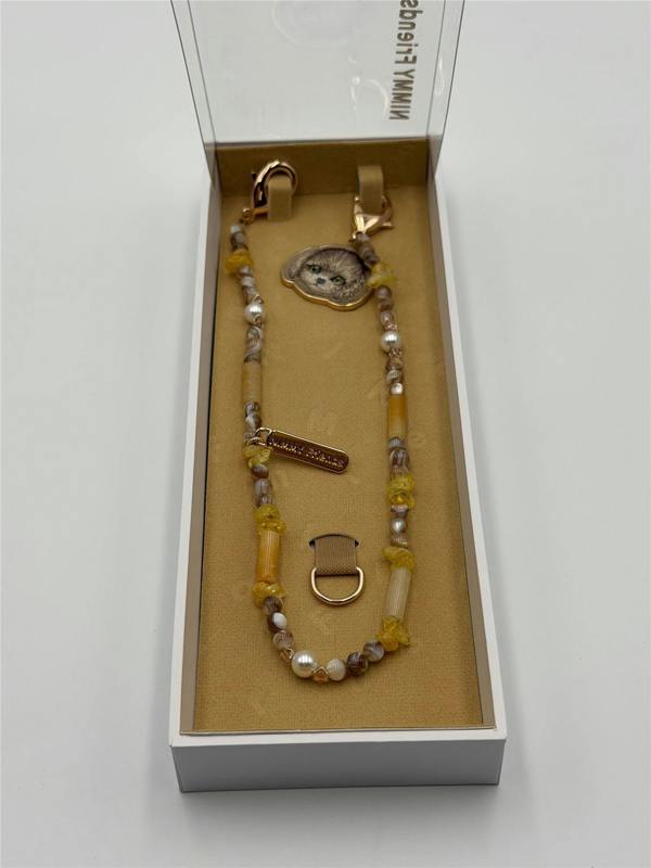 Nimmy Friends Nimmy Big Eye Cute Pet Teddy Mobile Phone Chain Bag Charm Crystal Bracelet Brown - N-CXMC-SL-014