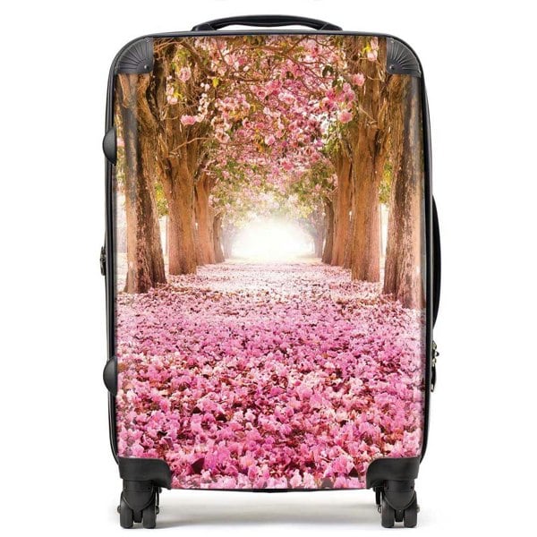 Warren Reed Pink Flower Tree Tunnel Suitcase