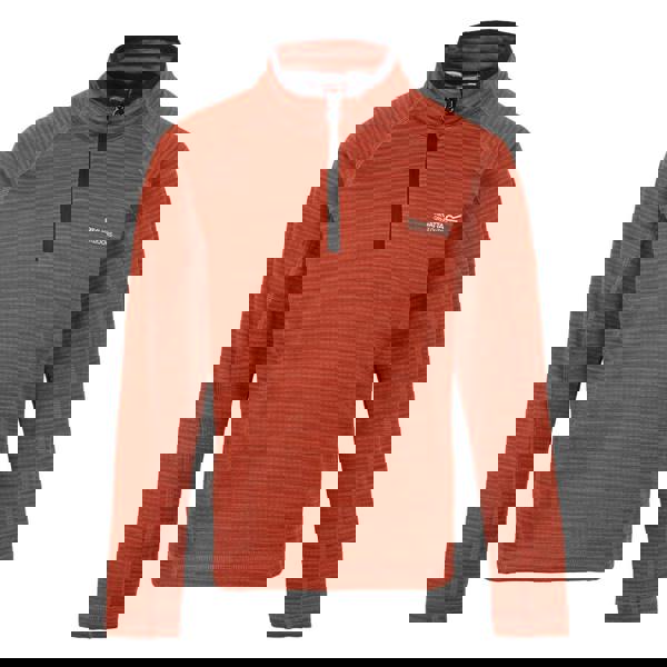 Regatta Childrens/Kids Berley Half Zip Long Sleeved Top - Red Ochre/Black - 