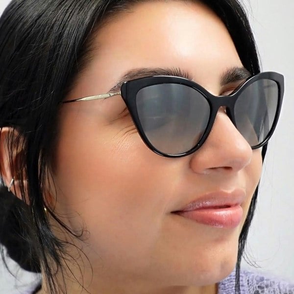 Miu Miu Sunglasses MU03US 1AB5O0 Black Gradient Grey Mirror Silver