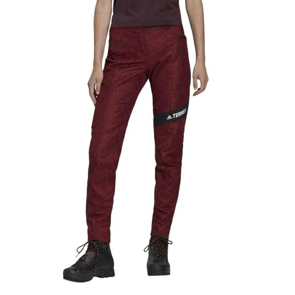 Adidas Womens/Ladies Slim Hiking Trousers - Red - 