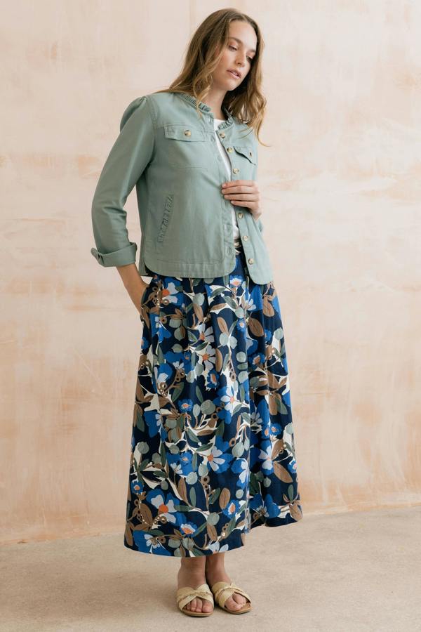 Lily & Me Seren Stretch Cotton Twill Jacket Silver Sage