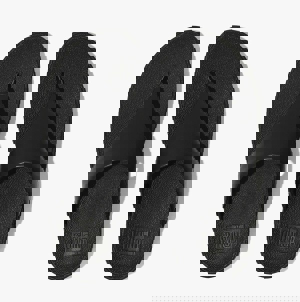 FitFlop LULU Womens Leather Toe Post Sandals Black