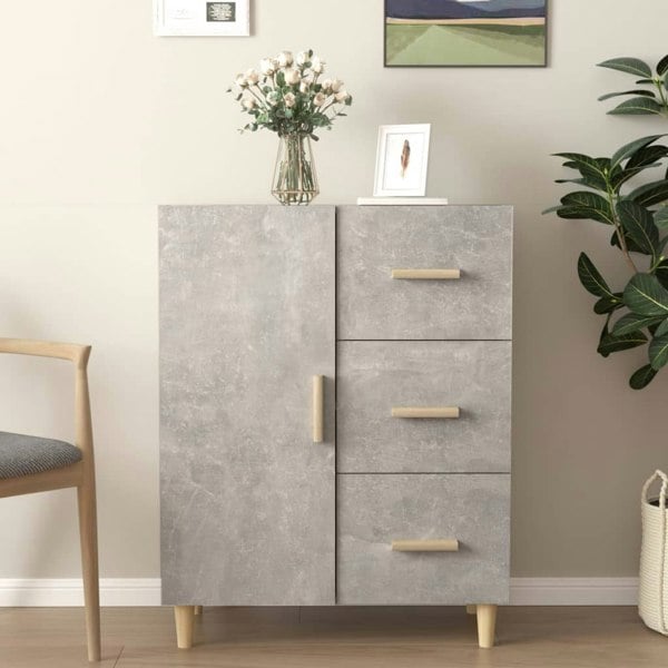 Berkfield Sideboard Concrete Grey 69.5x34x90 cm Engineered Wood