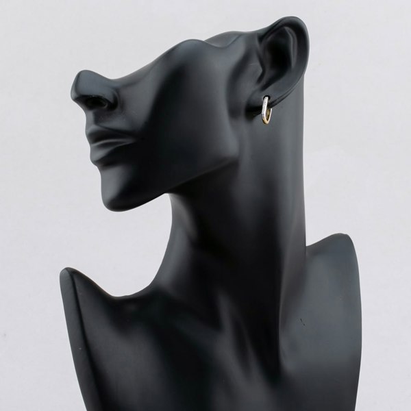 T. H. Baker 9ct Yellow Gold 0.10ct Brilliant Cut Diamond Oval Hoop Earrings THE35076-10