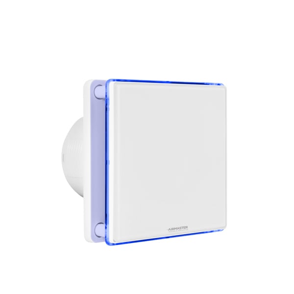 Airmaster 4 Inch Decorative Extractor Fan with White Glass and Timer