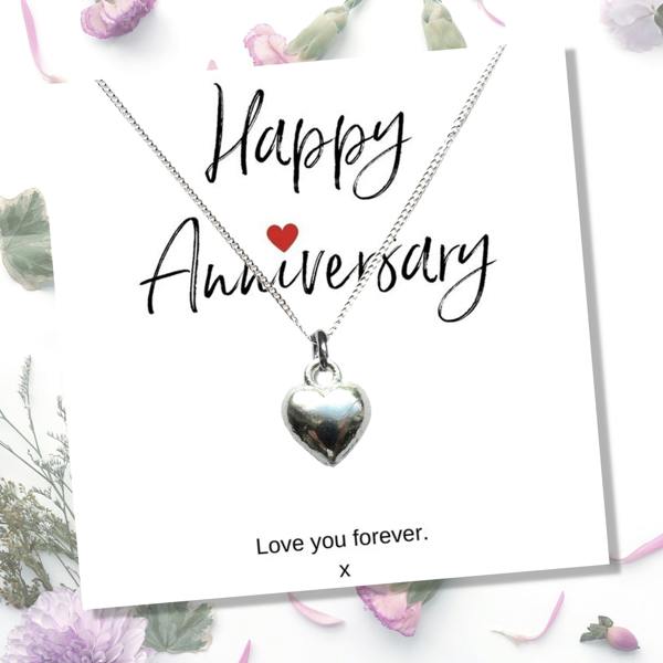 Aye Do Gifts Heart Necklace & Anniversary Gift Card