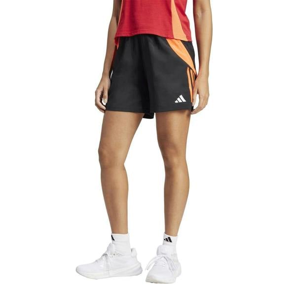 Adidas Womens/Ladies Tiro 24 Football Shorts - Black/Solar Red - 