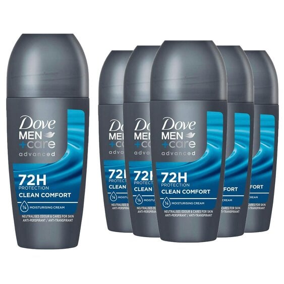 Dove Men+Care Anti-Perspirant Roll On Clean Comfort 6x50ml 72H Sweat Protection