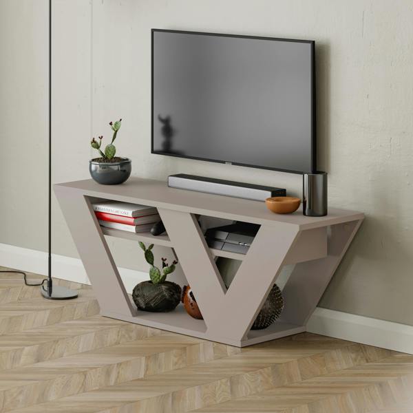 Decortie Pipralla Modern TV Stand Unit with Shelves for Up to 43" TVs 110cm
