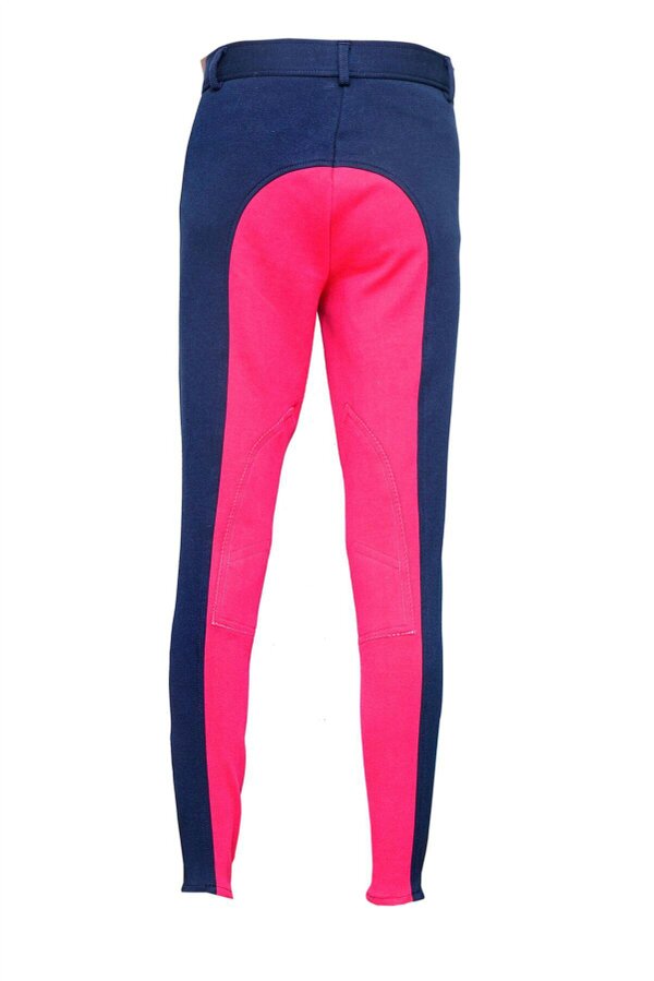 eQuitack Women's Stretchy Self Seat Horse Riding Jodhpurs Navy/Pink