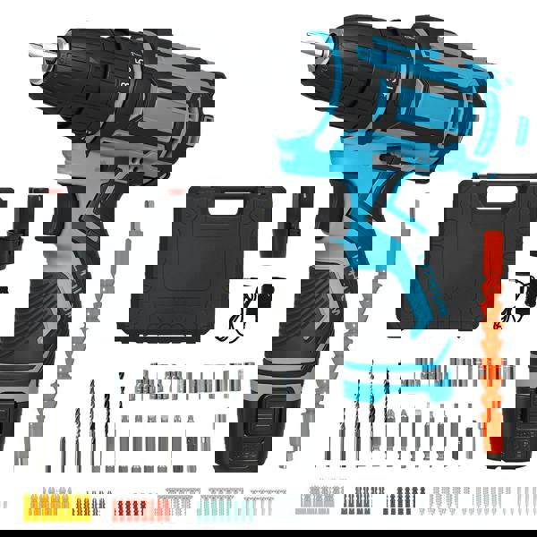 Traderight Cordless Drill Combi Driver Electric Screwdriver Set 2.0Ah Battery