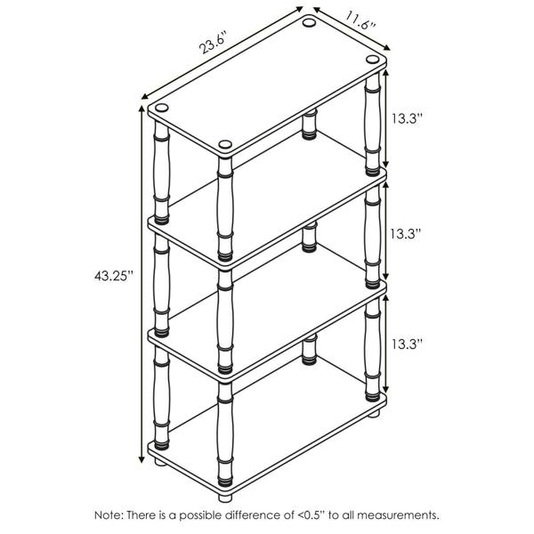 WALPLUS Turn-N-Tube 4-Tier Multipurpose Shelf Display Rack with Classic Tubes, Dark Cherry/Black perfect for organized storage and display
